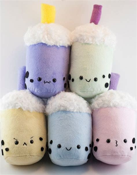 Bubble Tea Plushie - Cuddly Kawaii Plush Toy - bubble tea stuffie, cute geeky toy, cute food ...