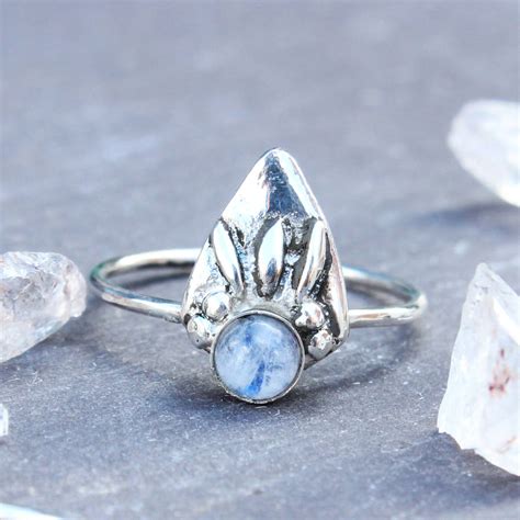 bohemian moonstone sterling silver ring by amelia may | notonthehighstreet.com