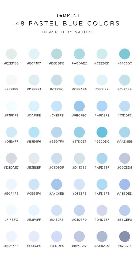 Pastel Blue Color Palette Inspiration with Hex Codes — TADMINT — Design Resources and ...