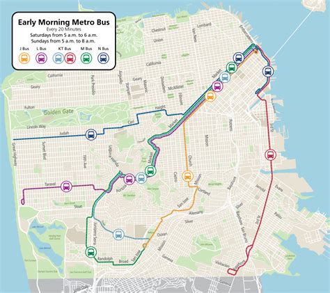 Muni Early Morning Metro Bus Service Map | SFMTA