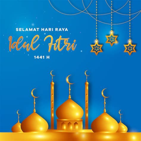 Premium Vector | Selamat hari raya idul fitri means happy eid mubarak in indonesian, for eid and ...