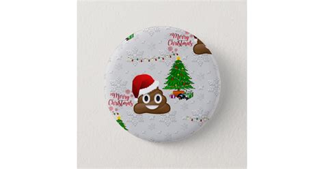 merry christmas poo emoji button | Zazzle