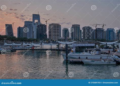 Lusail Marina in Lusail City, Qatar Sunset View Stock Image - Image of ...