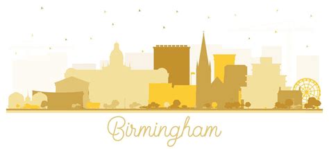 Birmingham UK City Skyline Silhouette with Golden Buildings Isolated on White. 17650211 Vector ...