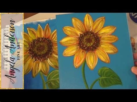 Sunflower Painting Tutorial | Free Easy Acrylic Painting Lesson for Beginners | How to Paint ...