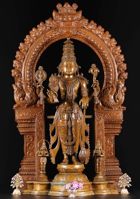 View the Masterpiece Bronze Vishnu with Beautiful Arch 38" at Hindu ...