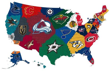 A Map of the Closest NHL Teams to Each US County : MapPorn | Nhl ...