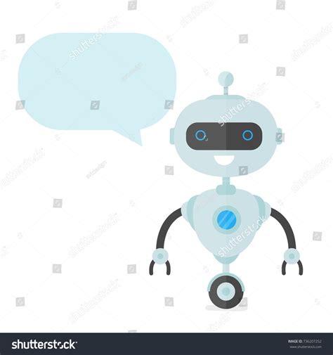 Cute Happy Smiling Funny Robot Chat Stock Vector (Royalty Free) 736207252 | Shutterstock