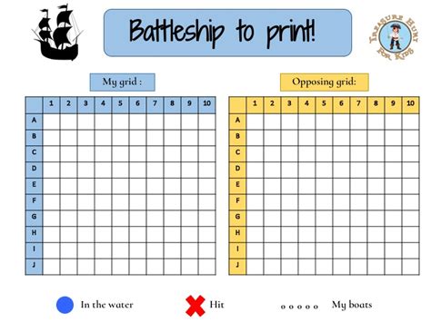 Battleship Game Board Template