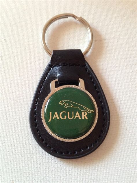 Jaguar Keychain Black Leather Key Chain