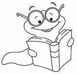 Bookworm Coloring Page Pages sketch template