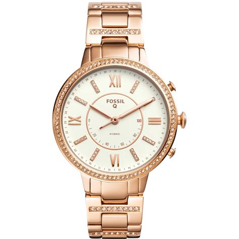 Best Buy: Fossil Q Virginia Hybrid Smartwatch 36mm Stainless Steel Rose ...