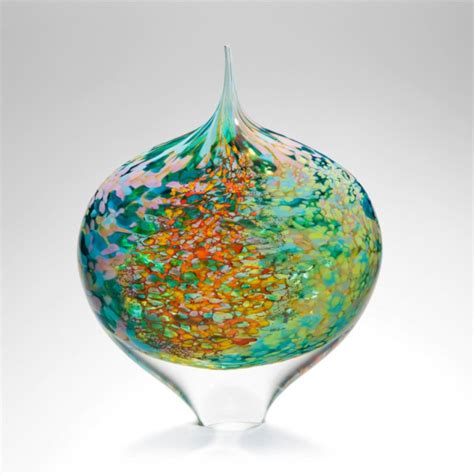 Coloured Glass Art | 'Reef' Extra Large Dropper by Peter Layton