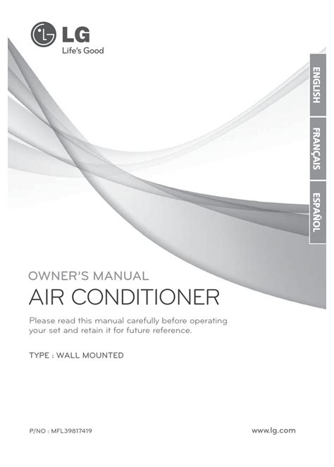 LG WALL-MOUNTED AIR CONDITIONER OWNER'S MANUAL Pdf Download | ManualsLib