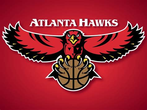 the atlanta hawks logo on a red background