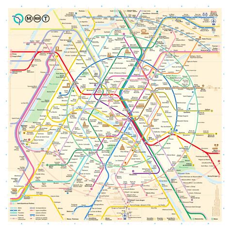 Central Paris Metro Map