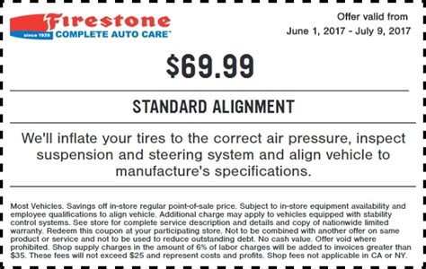 $69.99 Firestone Wheel Alignment Coupon