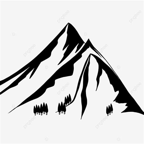 Clips Silhouette PNG Free, Silhouette Woods Mountains Clip Art, Mountain Range, Forest, Mountain ...