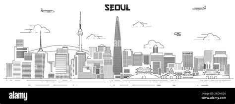 Seoul skyline line art vector illustration Stock Vector Image & Art - Alamy