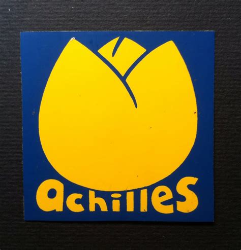 Achilles logo | Achilles logo sticker - yellow on blue | Logo Loco | Flickr