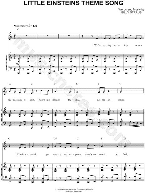 "Little Einsteins Theme Song" from 'Little Einsteins' Sheet Music in C Major (transposable ...