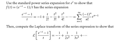 Solved Use the standard power series expansion for e^t to | Chegg.com