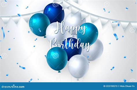 Happy Birthday Banner Blue Celebration Background Stock Vector | Images and Photos finder