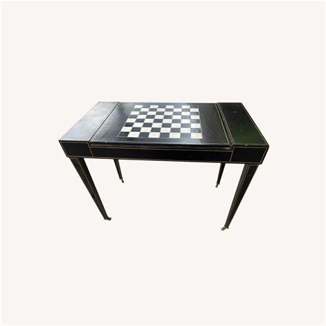 Vintage Early Mid Century Leather Game Table - AptDeco