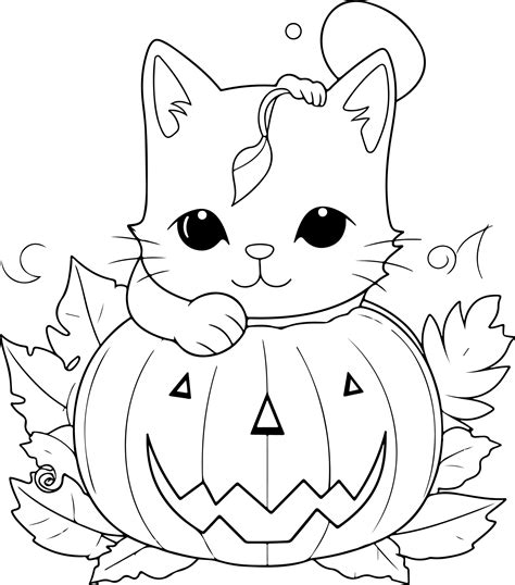 Halloween Coloring Book Beautiful Cat Coloring Pages Cute Cats Ghosts ...