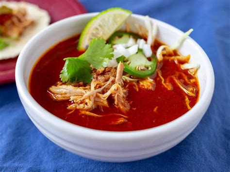 Pressure Cooker Mexican Chicken Soup in Red Chile Broth (Caldo de Pollo Rojo) - DadCooksDinner