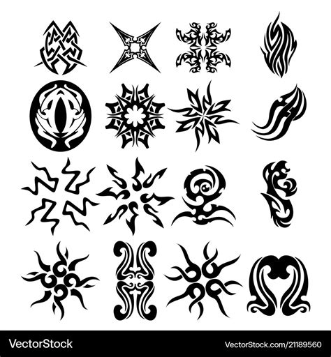 Pack tribal tattoo set Royalty Free Vector Image