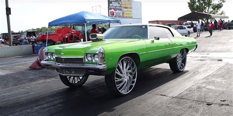 1972 Chevrolet Impala Donk Hits the Drag Strip With Ridiculous 30-Inch ...