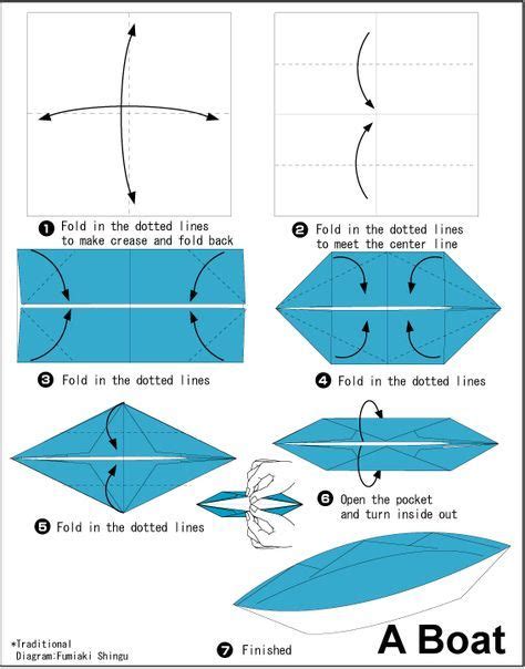 Origami ideas: Origami Boat Step By Step With Pictures