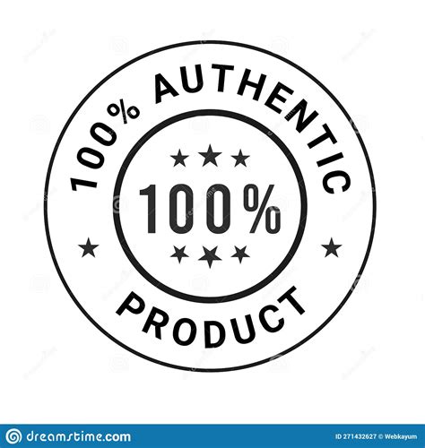 Authentic Product Label, 100 Percent Authentic Product Vector Logo ...