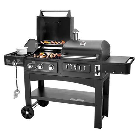 Flame Safety Commercial Kitchen Equipments Dual Fuel GAS / Charcoal BBQ Outdoor Combo Grills