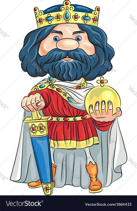 Cartoon king charles the first Royalty Free Vector Image