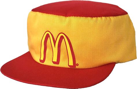 McDonald's Hat Vintage 1980s Official Employee Uniform Yellow, Red, Yellow, Large : Amazon.co.uk ...