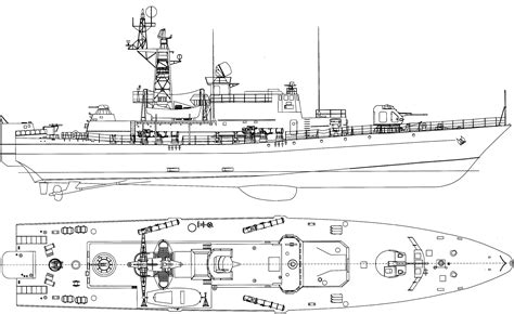 Tarantul-class corvette (Project 1241 Molniya) Blueprint - Download free blueprint for 3D modeling