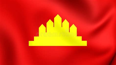 People`s Republic of Kampuchea Flag 1979-1989. Stock Illustration ...