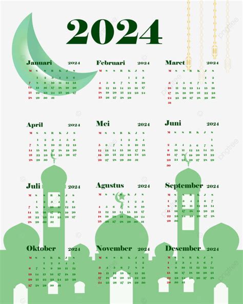 Calendario Islámico 2024 Vector PNG ,dibujos Calendario, 2024, Islámico PNG y Vector para ...