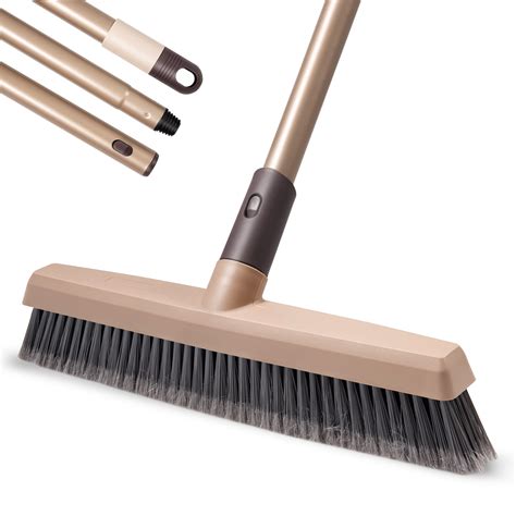 Eyliden Push Broom, Stiff Bristles Floor Scrub Brush, Multi-Surface Indoor Outdoor Bristle Broom ...