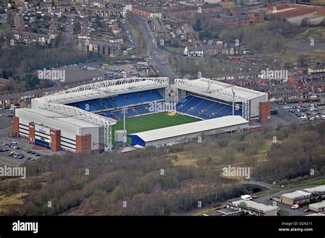 Aerial photograph of Blackburn Rovers Ewood Park Stock Photo - Alamy