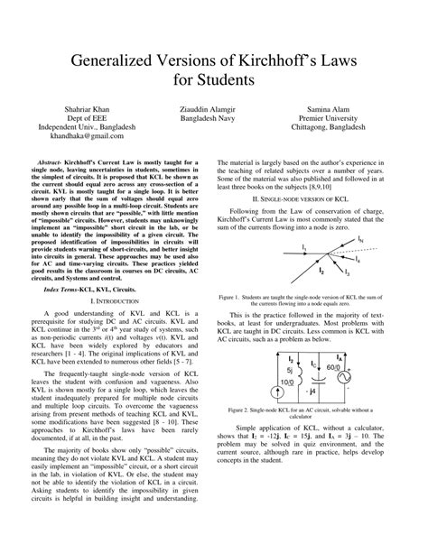 (PDF) Generalized version of Kirchhoff’s Laws for student