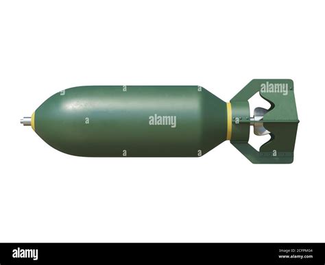 Aerial bomb isolated on white background 3d rendering Stock Photo - Alamy