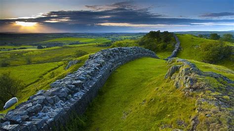 HD wallpaper: nature landscape england uk hill sky clouds trees stones ...