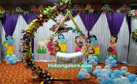 Krishna theme naming ceremony decorations Bangalore - Catering services ...