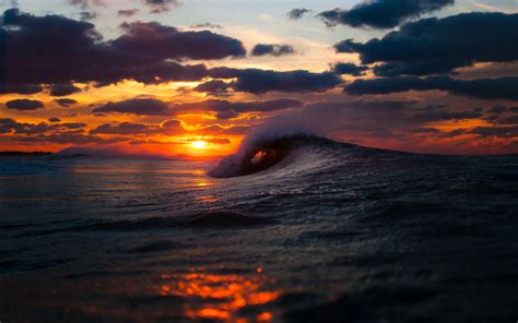 Sea Waves Sunset wallpaper | 1920x1200 | #15533