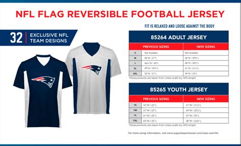 Football Jersey Size Chart