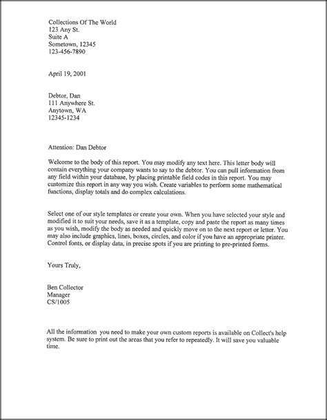 Free Printable Business Letter Template Form (GENERIC)