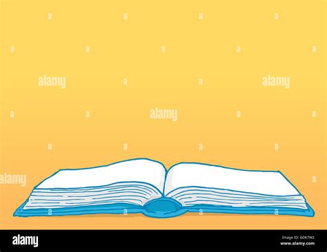 Cartoon illustration education background with blank open book Stock Photo - Alamy